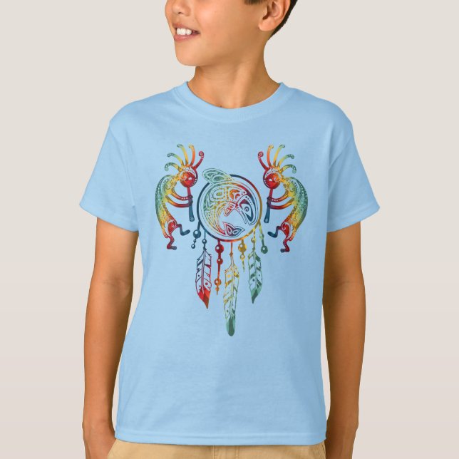Native American Kokopelli Whale Dreamcatcher 1 T-Shirt (Front)