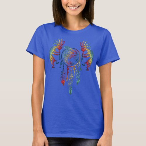 Native American Kokopelli Whale Dreamcatcher 1 T_Shirt