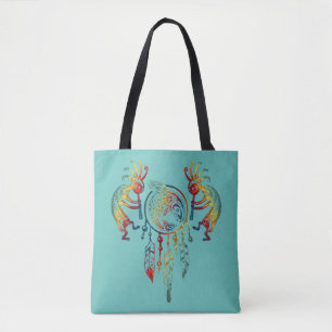 Native American Kokopelli Whale Dreamcatcher 1 Tote Bag
