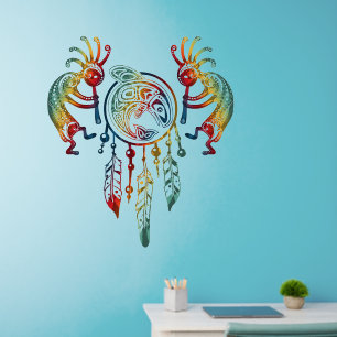Native American Kokopelli Whale Dreamcatcher 1 Wall Decal