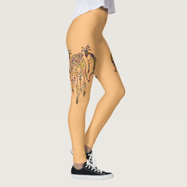 Native American Kokopelli Whale Dreamcatcher 2 Leggings (Right)