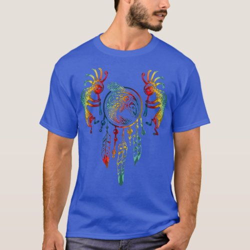 Native American Kokopelli Whale Dreamcatcher  T_Shirt