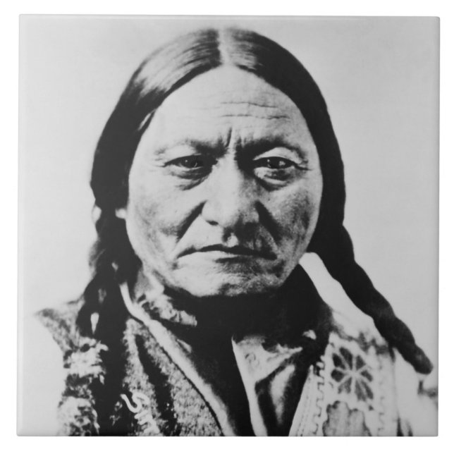 Native American: Lakota Sitting Bull Fort Buford Ceramic Tile (Front)