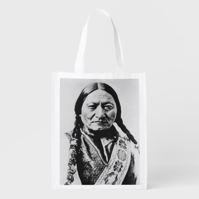 Native American: Lakota Sitting Bull Fort Buford Grocery Bag (Front)