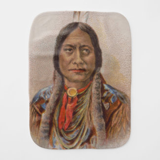 Native American: Lakota Sitting Bull, Smoking Ad Baby Burp Cloth