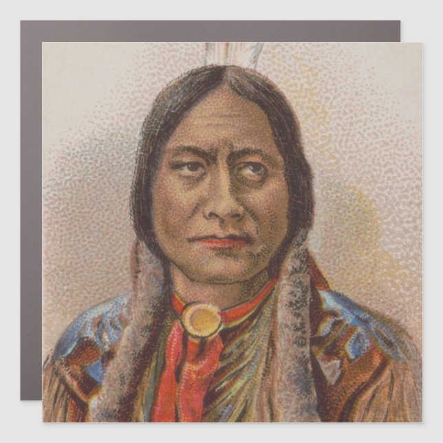 Native American: Lakota Sitting Bull, Smoking Ad Car Magnet (Front)