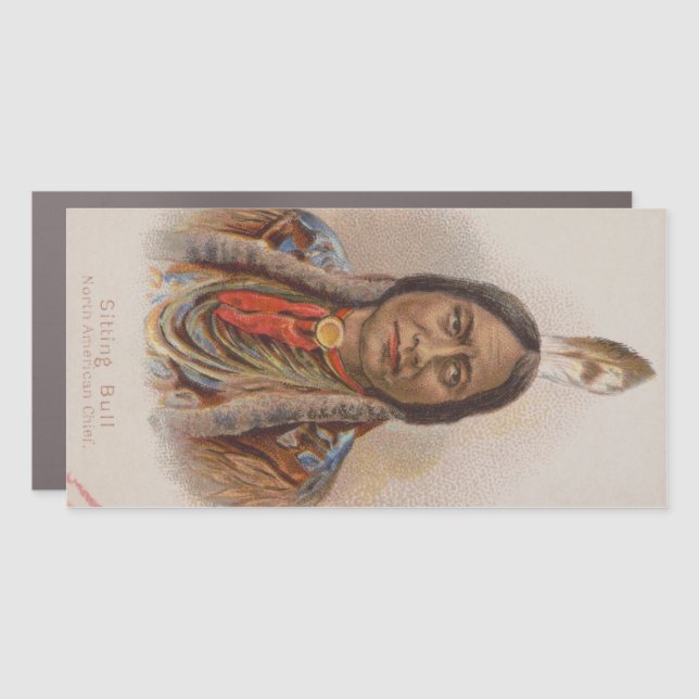 Native American: Lakota Sitting Bull, Smoking Ad Car Magnet (Front)