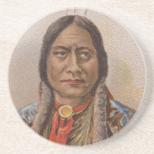 Native American: Lakota Sitting Bull, Smoking Ad Coaster (Front)