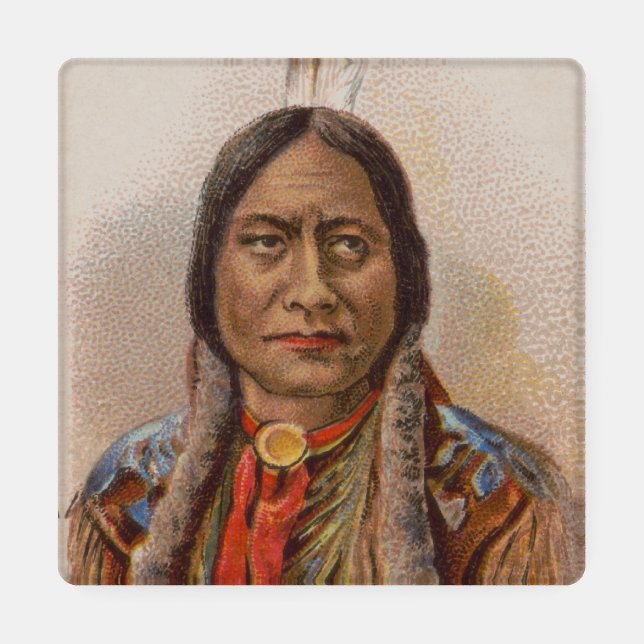 Native American: Lakota Sitting Bull, Smoking Ad Coaster Set (Single)