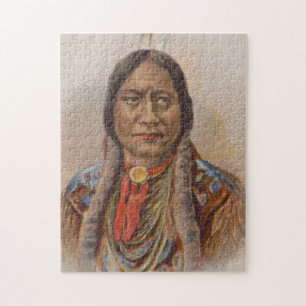 Native American: Lakota Sitting Bull, Smoking Ad Jigsaw Puzzle