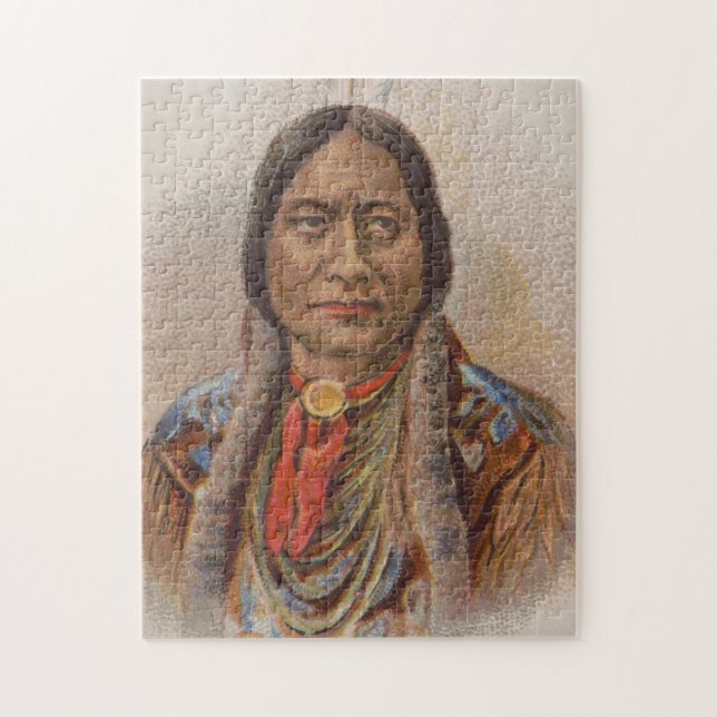 Native American: Lakota Sitting Bull, Smoking Ad Jigsaw Puzzle (Vertical)