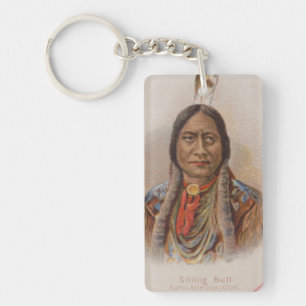 Native American: Lakota Sitting Bull, Smoking Ad Keychain