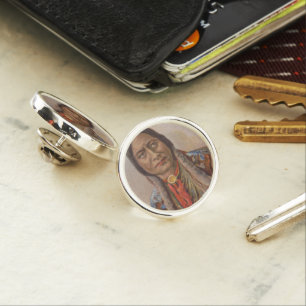 Native American: Lakota Sitting Bull, Smoking Ad Lapel Pin