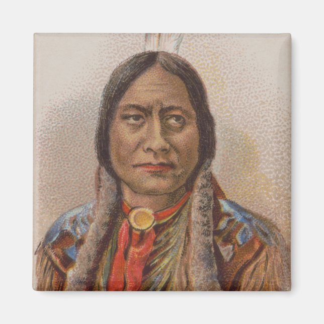 Native American: Lakota Sitting Bull, Smoking Ad Magnet (Front)