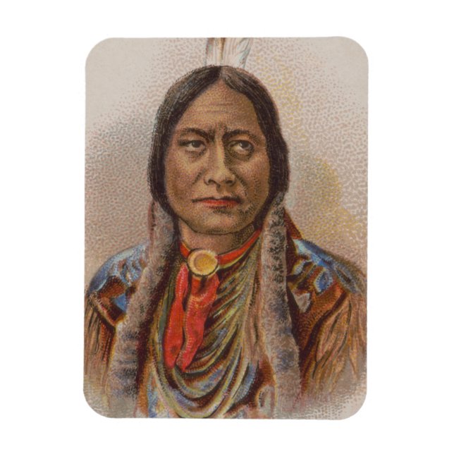 Native American: Lakota Sitting Bull, Smoking Ad Magnet (Vertical)