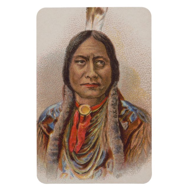 Native American: Lakota Sitting Bull, Smoking Ad Magnet (Vertical)