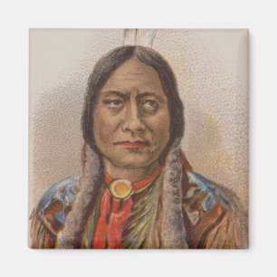 Native American: Lakota Sitting Bull, Smoking Ad Magnet