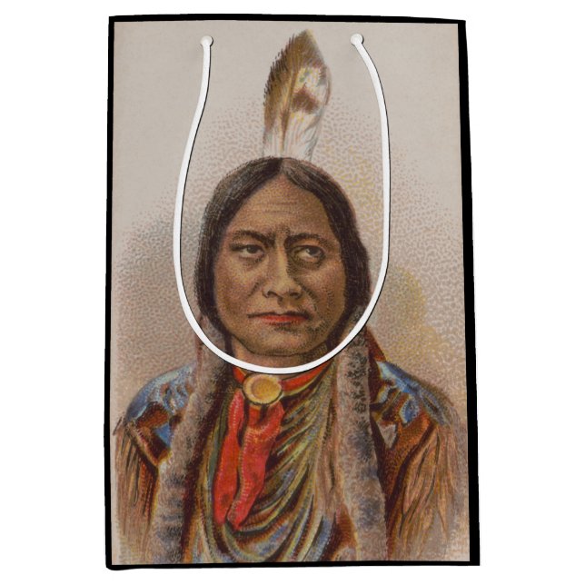 Native American: Lakota Sitting Bull, Smoking Ad Medium Gift Bag (Front)