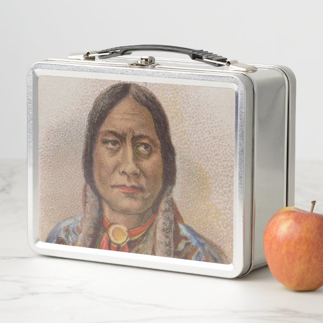 Native American: Lakota Sitting Bull, Smoking Ad Metal Lunch Box (In Situ)