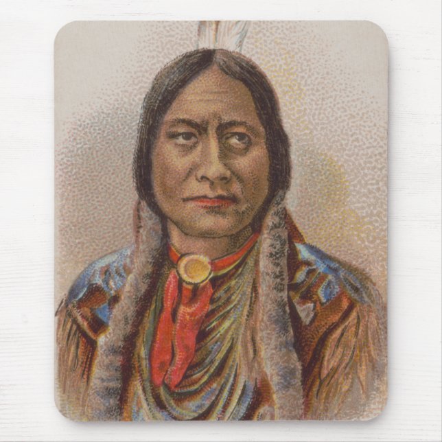 Native American: Lakota Sitting Bull, Smoking Ad Mouse Pad (Front)