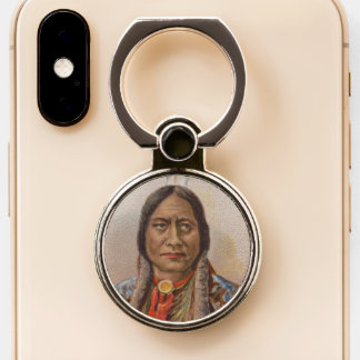 Native American: Lakota Sitting Bull, Smoking Ad Phone Ring Stand