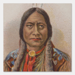 Native American: Lakota Sitting Bull, Smoking Ad Sign