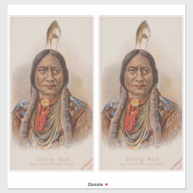 Native American: Lakota Sitting Bull, Smoking Ad Sticker (Sheet)