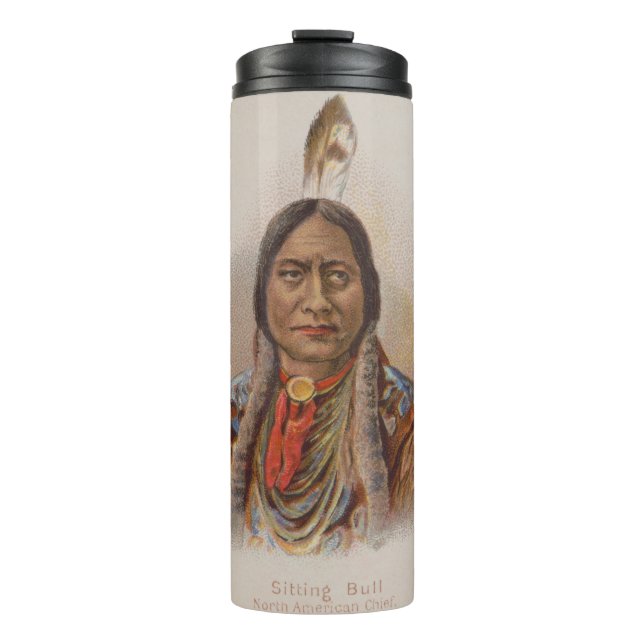 Native American: Lakota Sitting Bull, Smoking Ad Thermal Tumbler (Front)