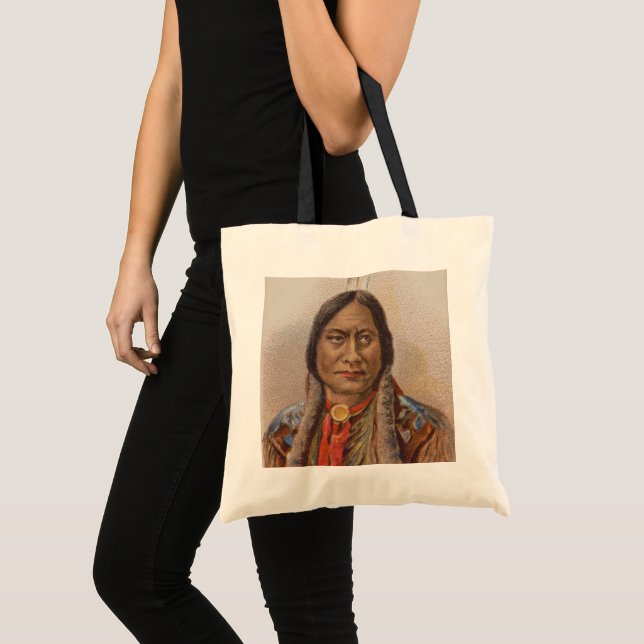 Native American: Lakota Sitting Bull, Smoking Ad Tote Bag (Front (Product))