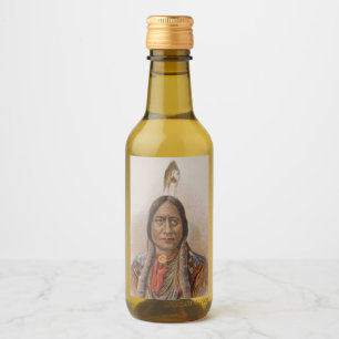 Native American: Lakota Sitting Bull, Smoking Ad Wine Label
