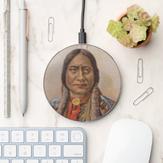 Native American: Lakota Sitting Bull, Smoking Ad Wireless Charger