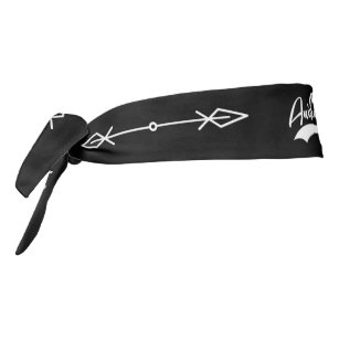 Native American Lance Spear Anishinaabe Black  Tie Headband