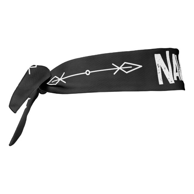 Native American Lance Spear Navajo Black  Tie Headband (Rotate 270)