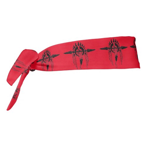 Native American Lance Spear Red Tie Headband
