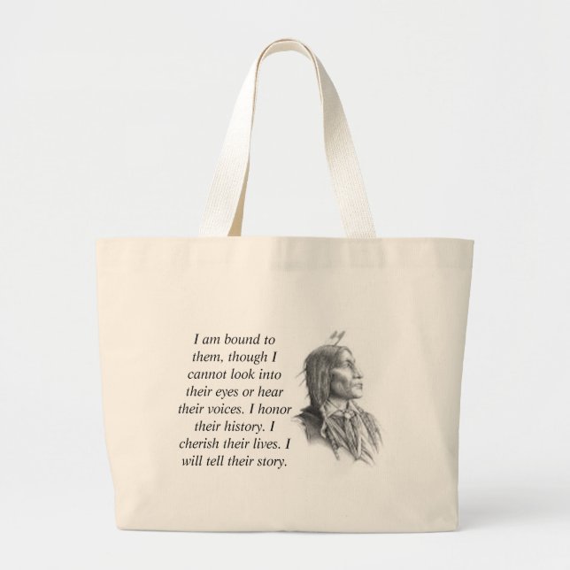 Native American Large Tote Bag (Front)