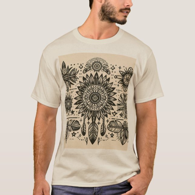 Native American Linework Tattoo Tee (Front)