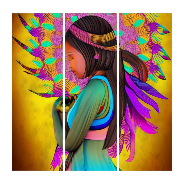 Native American Little Girl AI Art (Front)