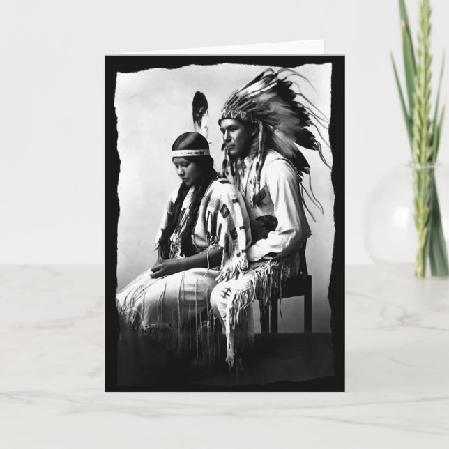 Native American Love couple Bannock Tribe Vintage Card (Front)