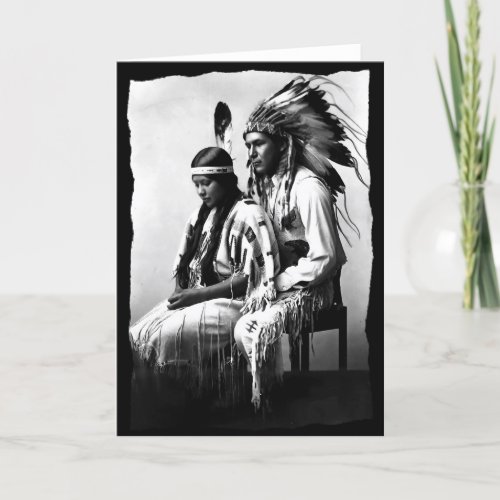 Native American Love couple Bannock Tribe Vintage Card