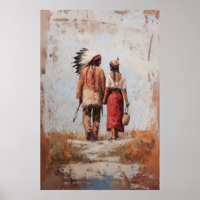 Native American Love Couple Poster (Front)