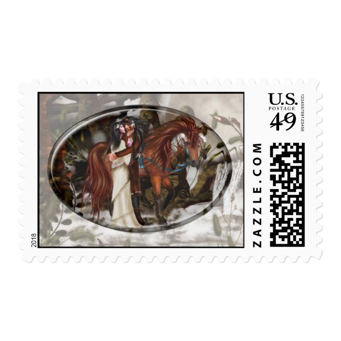 Native American Love Horse, Indians, Postage,