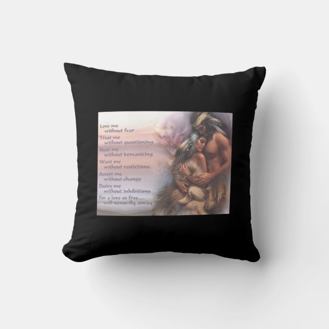 Native American Love Throw Pillow (Front)