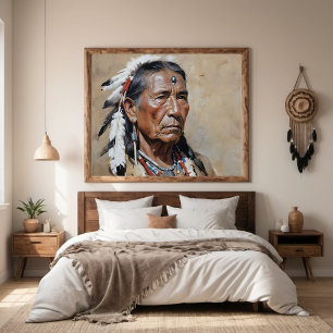 Native American Man Portrait  Poster