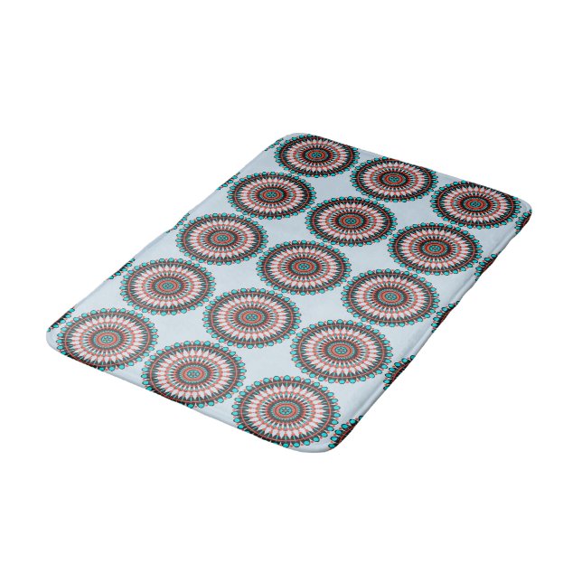 Native American Mandala Bathroom Mat (Angled)