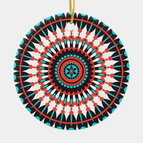 Native American Mandala Ceramic Ornament