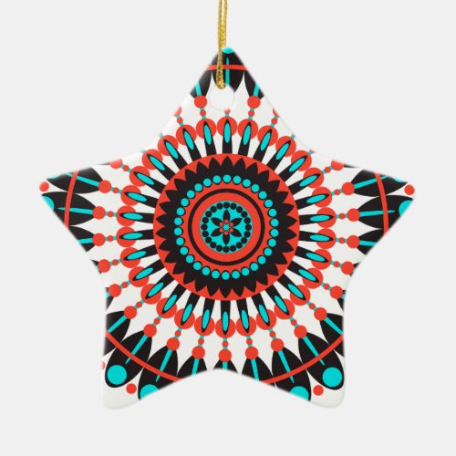 Native American Mandala Ceramic Ornament