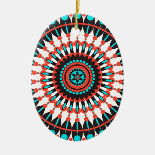 Native American Mandala Ceramic Ornament