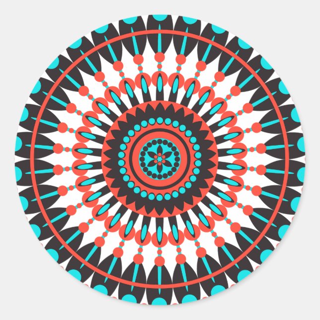 Native American Mandala Classic Round Sticker (Front)
