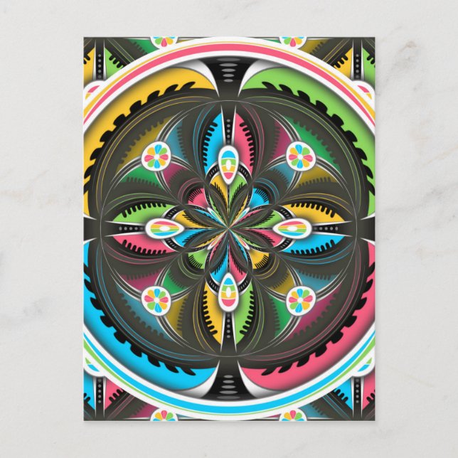 Native American Mandala Colorful Abstract art  Postcard (Front)