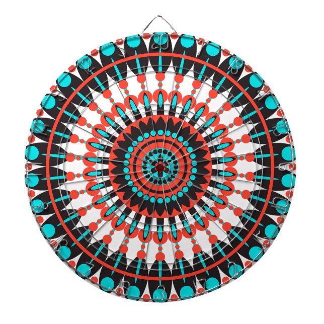 Native American Mandala Dartboard With Darts (Front)